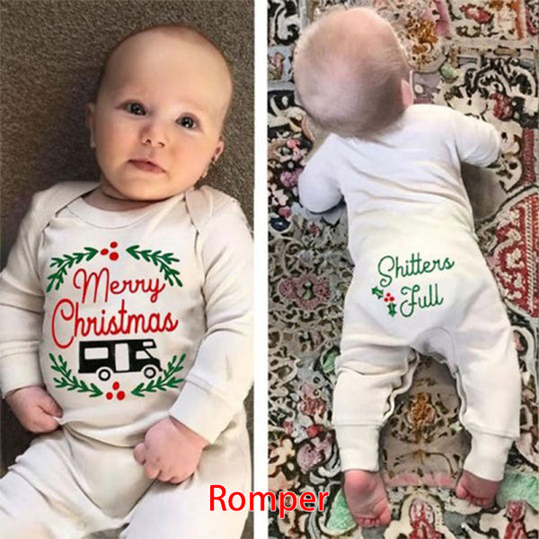 Merry Christmas Shitters Full Unisex Onesies, Ugly Christmas Baby Outfit