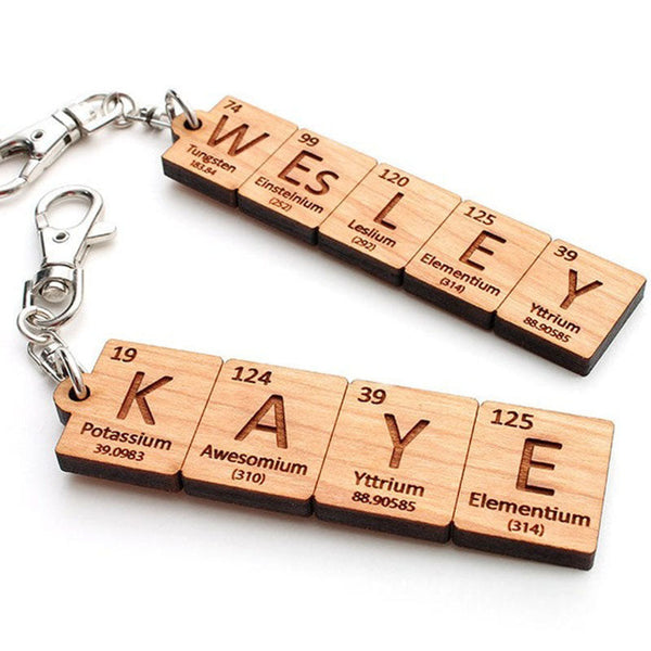 Custom Periodic Table Element Name Key Chain