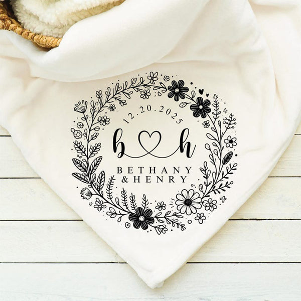 Personalized Wedding Blanket for Couple