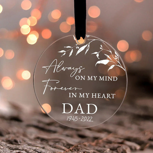 Christmas Memorial Ornament Gift, In Loving Memory Of Personalised Christmas Memorial Bauble, Dad Grandparent Memorial