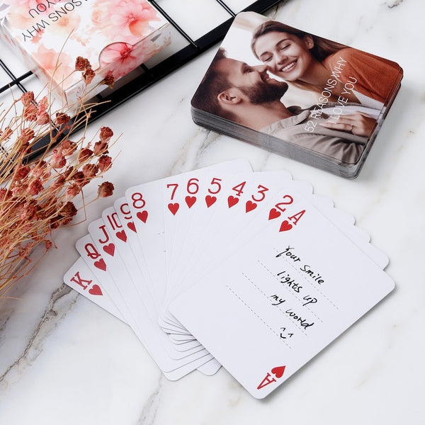 Custom 52 Reasons Why I Love You Playing Cards, Valentines Day Gift