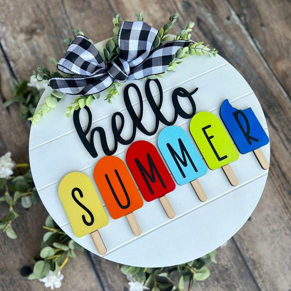 Summer Front Door Decor Hello Summer Summer Door Hanger