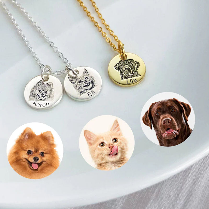 Personalized Gifts for Mom Dog Mom  Custom Dog Portrait Necklace Keychain  Personalized Pet Portrait Necklace Keychain