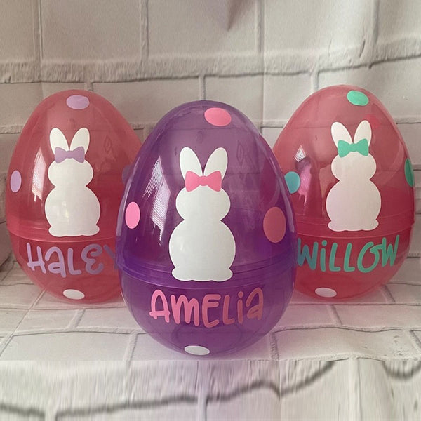 Personalized plastic Large EGG Easter fillable polka dots monogram party gift