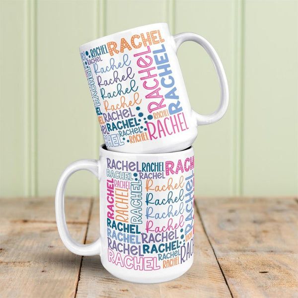 Repeating Name Personalized Mug Birthday Gift for Dad Custom Coffee Mug