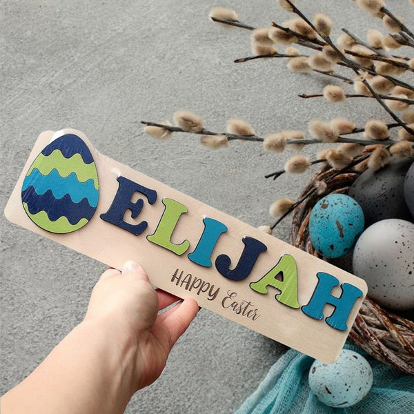 Easter Gifts for Kids, Personalized Wooden Name Puzzle