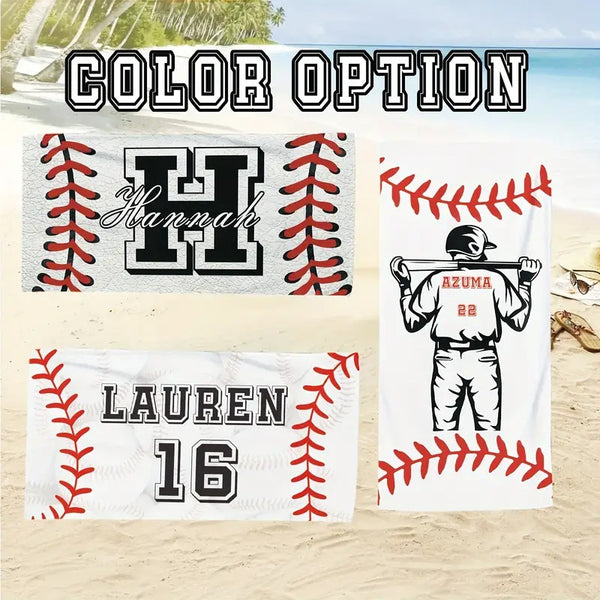 Themed Beach Towel - Personalized Name & Team Design-Customized Towel