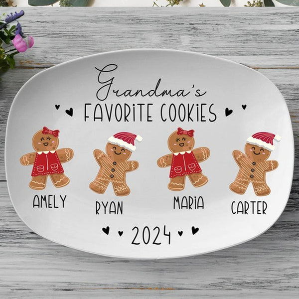 Personalized Gingerbread Christmas Plate, Grandma Plate