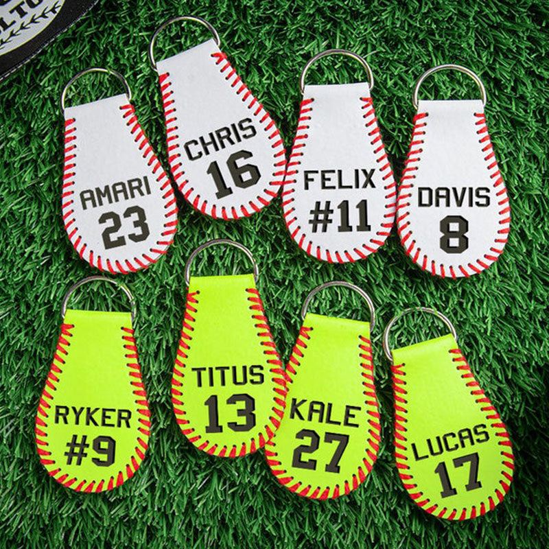 Baseball Bag Tags  Softball Bag Tags  Baseball Keychain  Monogram Keychain  Engraved Keychain Personalized Baseball Team