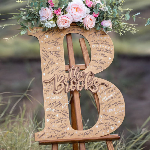 Guest Book Alternative Wedding Family Name Sign Tropical Wedding