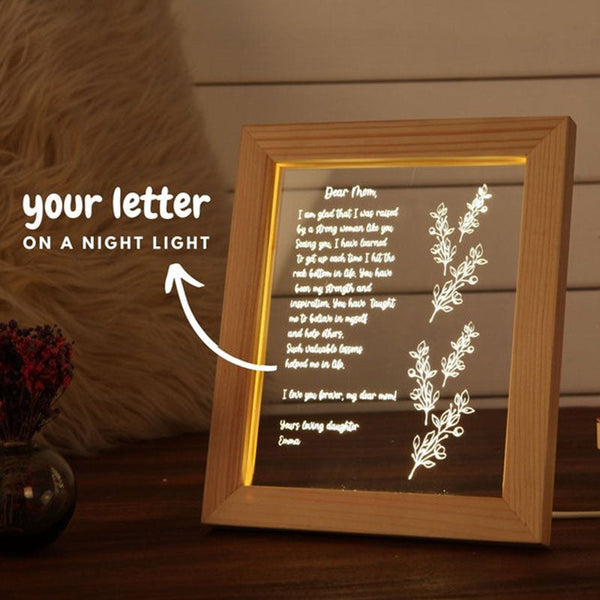 Personalized Hand-Written Letter Night Light - Mother's Day Gift Ideas