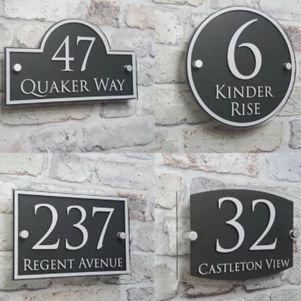 Custom Address Plaque - Modern House Number Sign