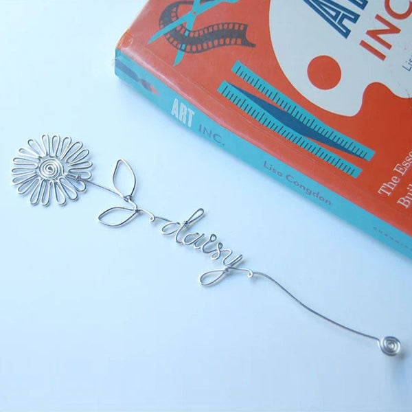 Daisy Wire Name, Personalized Gift, Name Bookmark