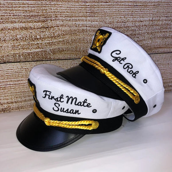 Nautical Captain's Hat, Gift for New Boat Owner, Captain Hat, First Mate Hat, Skipper