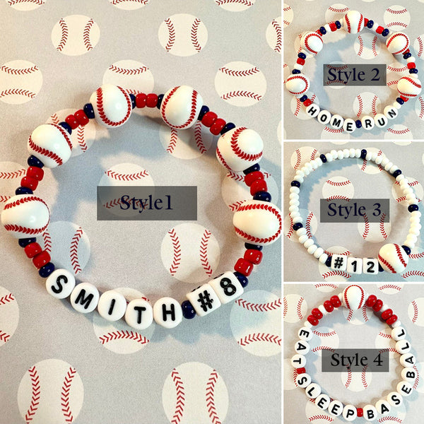 Baseball Number Name Custom Personalized Bracelet Team Player