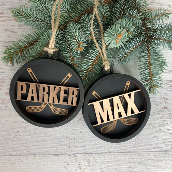 Personalized Hockey Puck Christmas Ornament