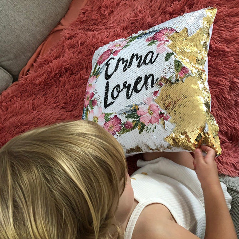 kids sequin pillow, sequin pillow, personalized sequin pillow, sequin pillowcase, kids pillow