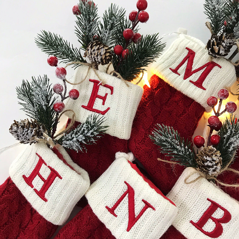 Christmas stockings personalized Christmas sock Christmas gift Handmade knitted