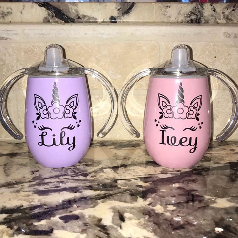 Unicorn Sippy Cup Stainless Steel Toddler Baby Shower Gift