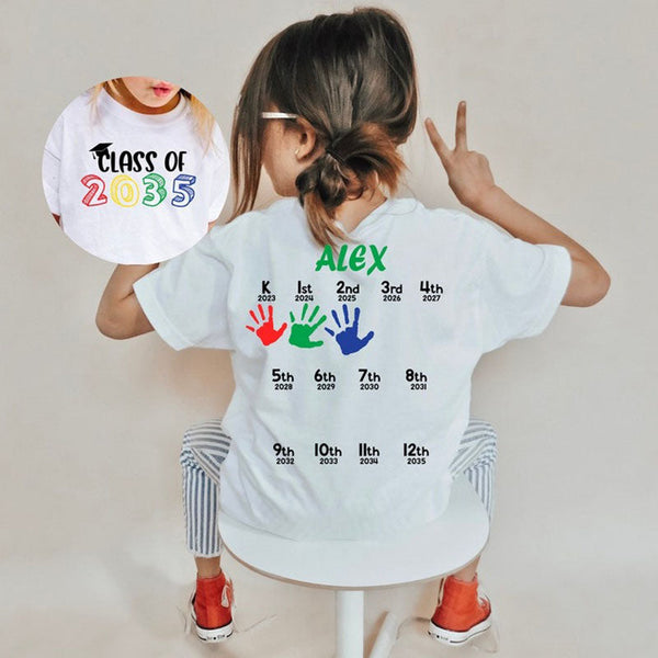 Hand Print Graduation Tee, Add Handprint Every Year, Preschool Shirt, Back To School Shirt