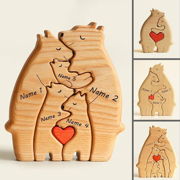 Animal Bear Figurines-Family Home Decor Puzzle