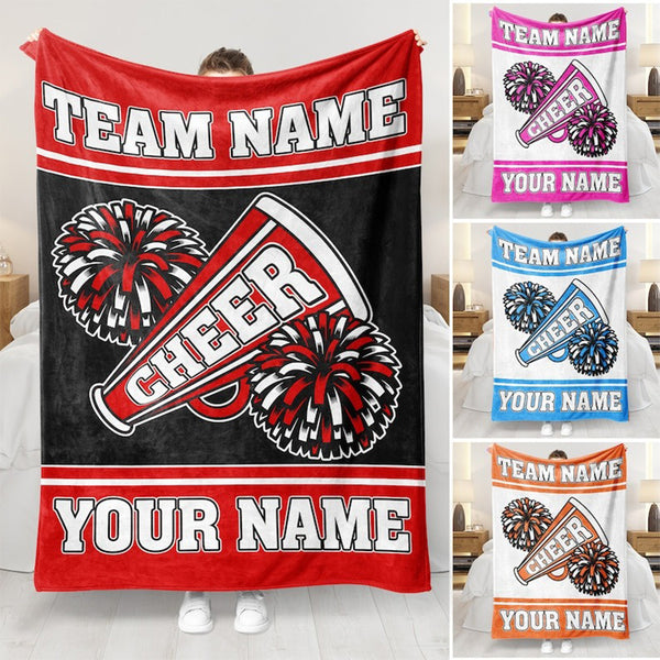 Personalized Cheerleading Blanket - Custom Name Team Name & Colors Cheer Blanket