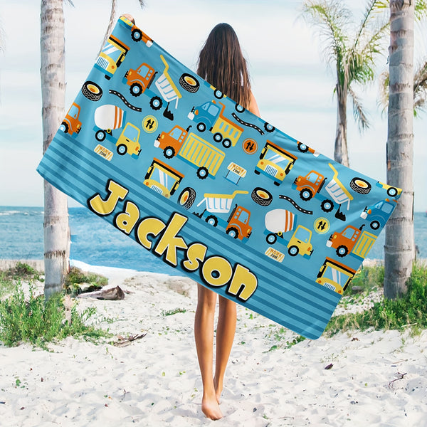 Custom Name Soft Quick-Dry Polyester Beach Towel