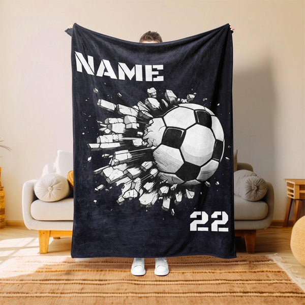 Personalized Soccer Blanket Personalized, Custom Soccer Blanket