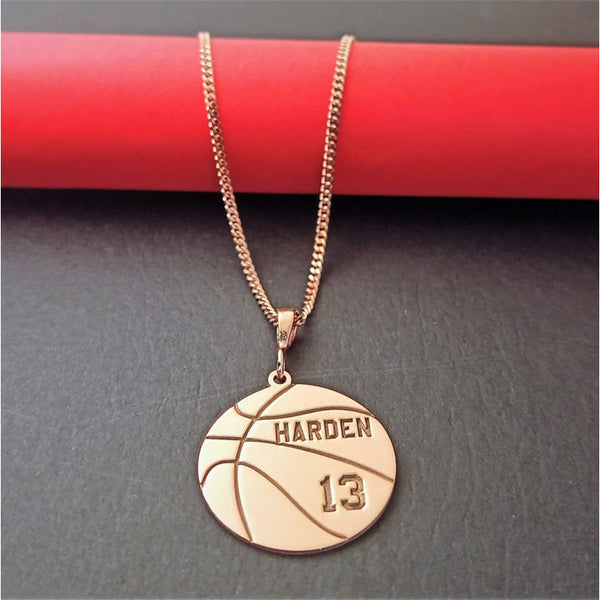 Basketball Necklace Personalized, Custom Basketball Necklace