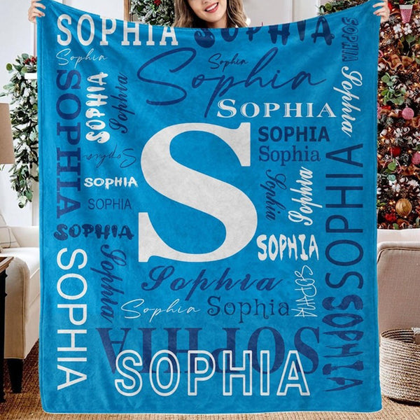 Personalized Name Blanket for Children, Customized Name Baby Blankets