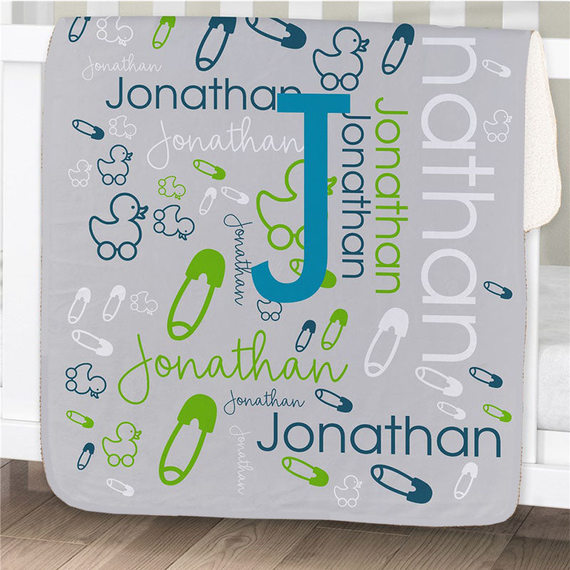 Initial Word Personalized Baby Blanket