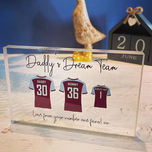 Personalised Football Shirt Acrylic Block Football Gift