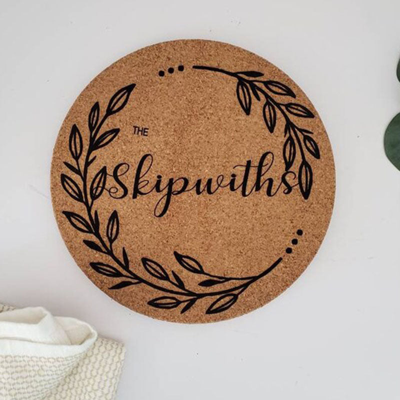 Personalized Cork Hot Plate Cork Pot Holder with Name Round Hot Dish Placemat