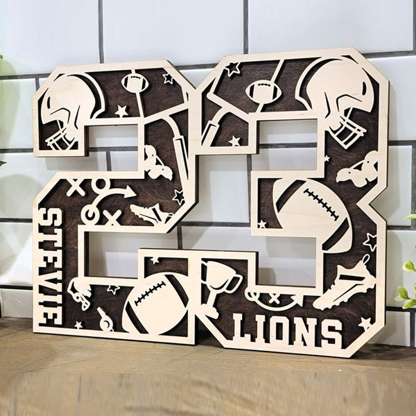 Custom Football Senior Player Numbers and Letters, Senior Football Player Gifts, Coach Gifts