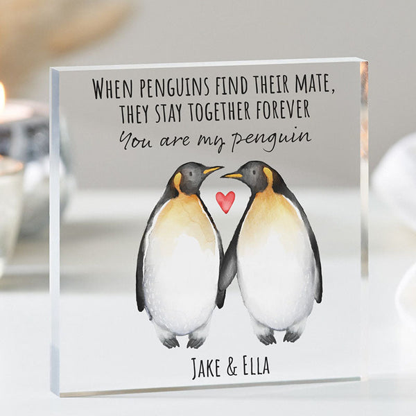 When penguins find their mate gift, anniversary gift, personalised you're my penguin, gifts for her