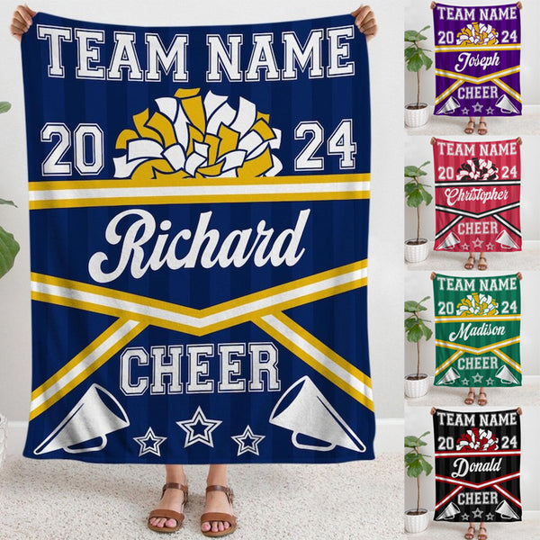 Custom Cheerleading Blanket Personalized Name Senior Cheer Gift