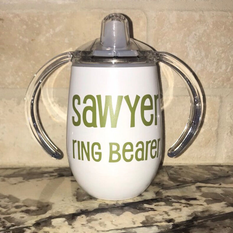 Ring Bearer Sippy Cup Personalized / Wedding/ Stainless Steel Toddler