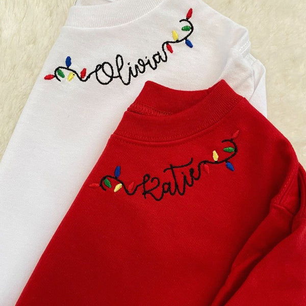 Adult Embroidered Christmas Sweatshirt