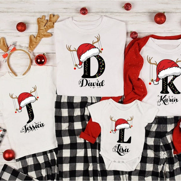 Family Christmas Name Shirt, Monogrammed Family Christmas Shirt