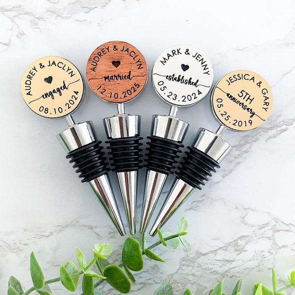 personalized wine stopper wedding gift for couple