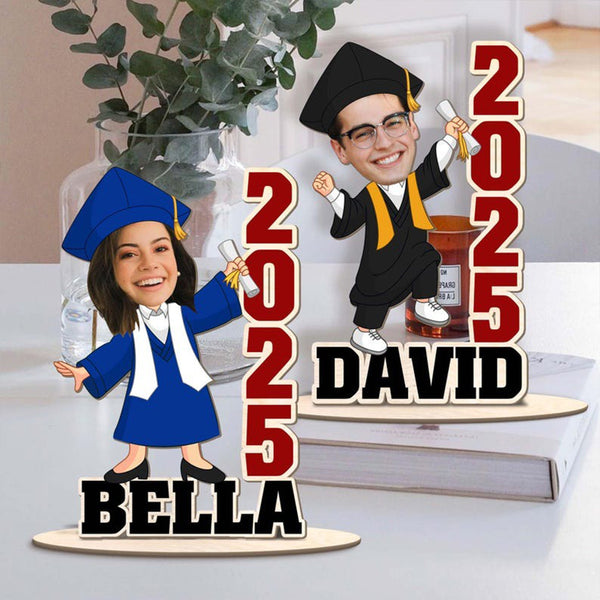 Graduation Gift, Custom Face Photo Graduation Wooden Standing, College Graduation Gift 2024