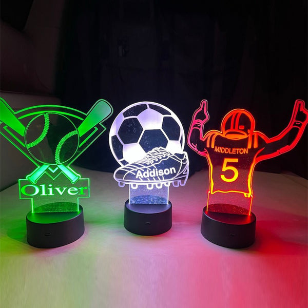 Sports themed acrylic LED lights/ Color Changing acrylic night lights