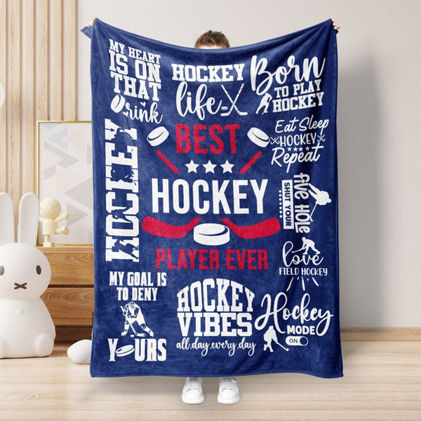 Hockey Blanket - Best Hockey Player Ever Fleece Sherpa Throw