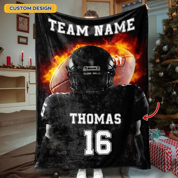 Football Team Custom Blanket, Personalized Football Blanket