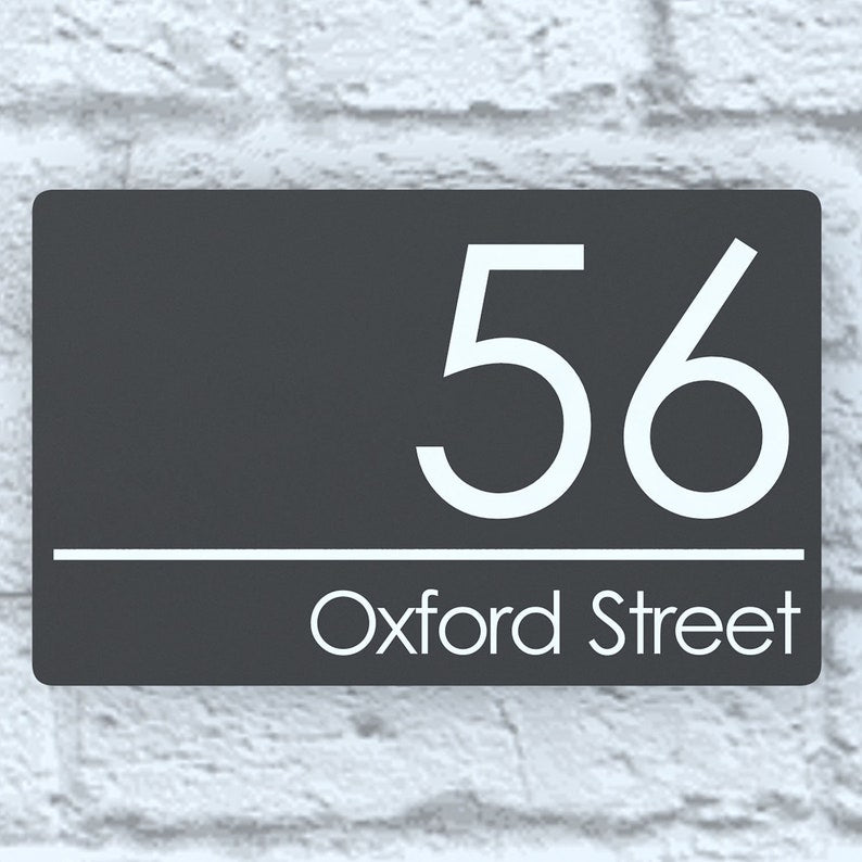 Modern Contemporary Property Number Door Sign Plaque