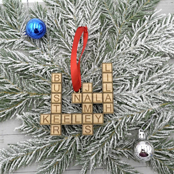 2024 Christmas Ornament, Personalized Ornament, Family Names on Tiles