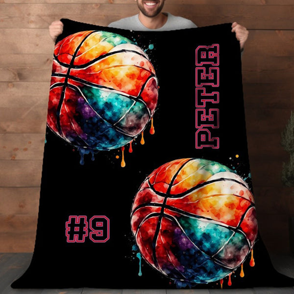 Custom Basketball Blanket Senior Basketball Gift for Boys