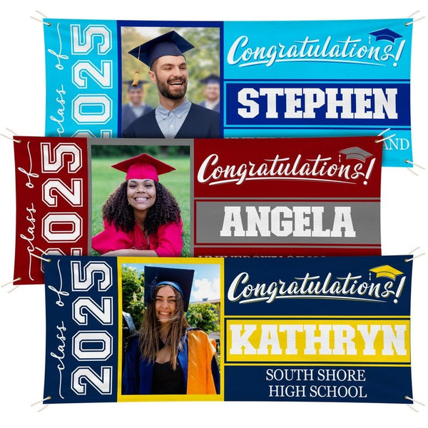 Personalized Graduation Banner w/ Photo, Name & School