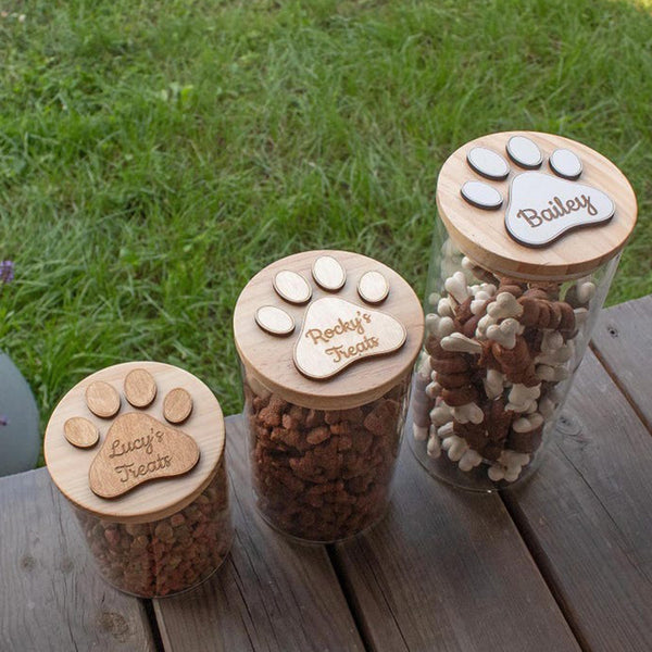 Personalised Dog Treat Jar, Pet Treat Glass Storage Jars