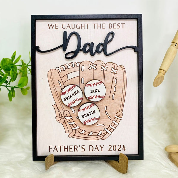 Personalized We Caught The Best Dad, Kid's Name Personalized Throwing Ball